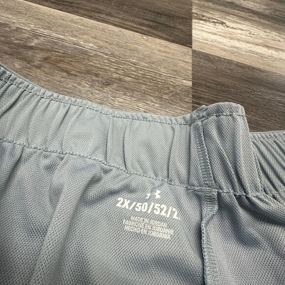 NWT Under Armour Play Up Side Stripe Slate Blue White Women 2X Plus Loose Shorts - Picture 4 of 11